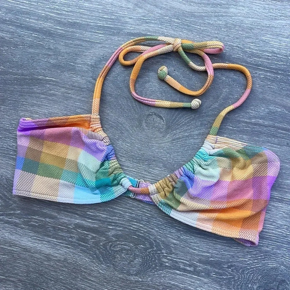 Billabong Warm Waves Drew Bikini Top & Tie Side Bikini Bottoms, multi checkered - Picture 10 of 16